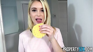 PropertySex - Hot petite blonde teen fucks say no to roommate