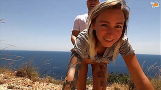 Polish amateur couple fucks on Spanish coast
