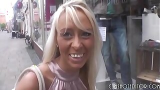 Hot German Blonde Amateur Sex In A Topple b reduce Toilet POV